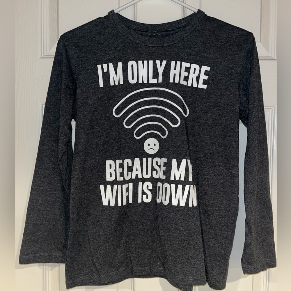 Children’s Place Boy Long Sleeve Shirt Graphic Gray L 10 / 12